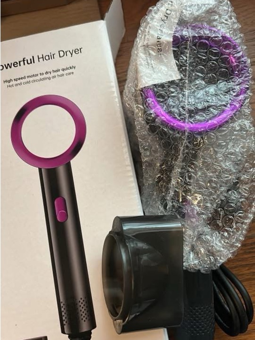 VIRAL Hair Dryer with Purple Ring Accent
